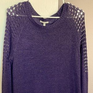 Lightweight detailed sweater by Maurices. Eggplant purple perfect for layering.